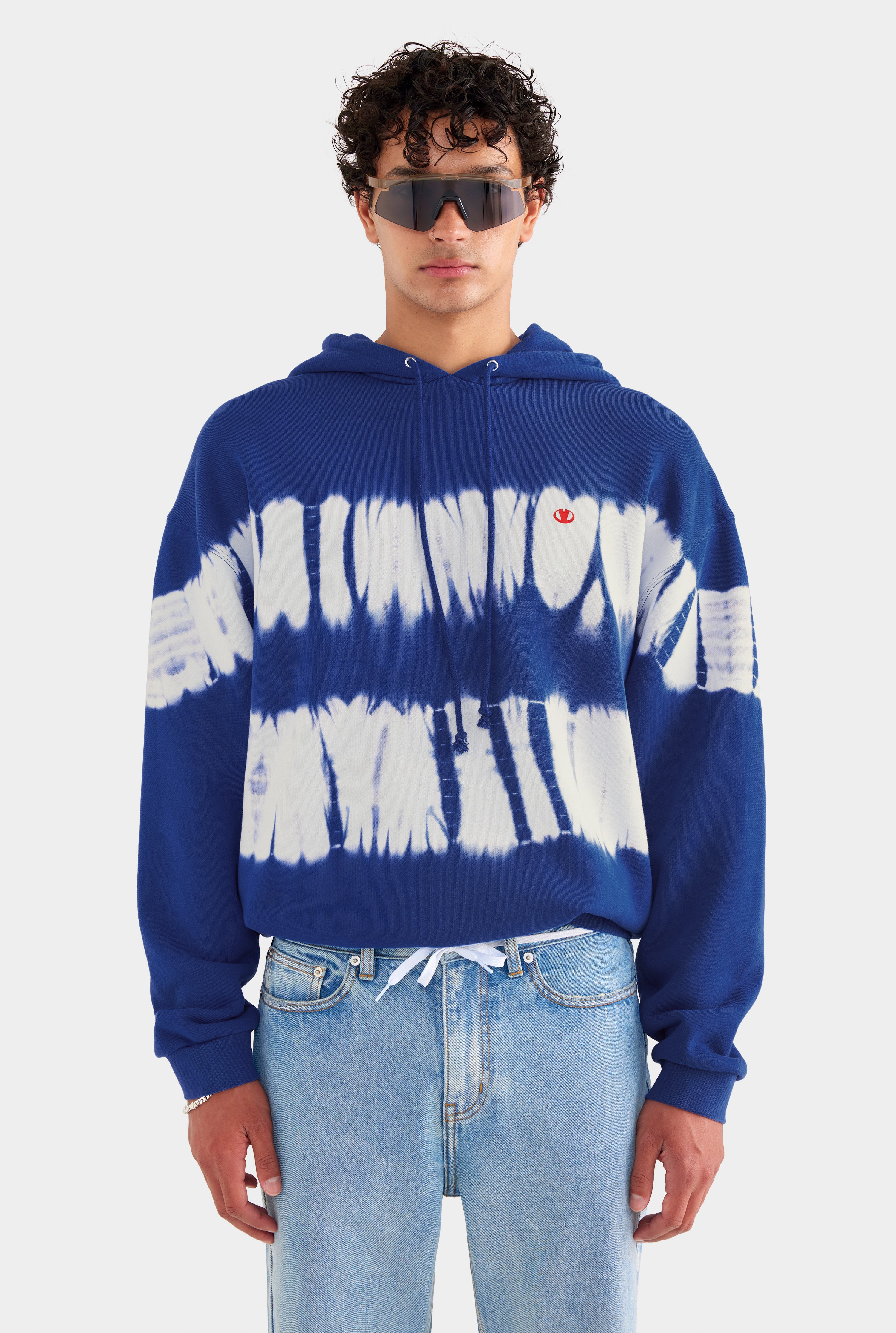 Tie Dye Heavy Weight Track Hoodie - Royal Blue Tie Dye