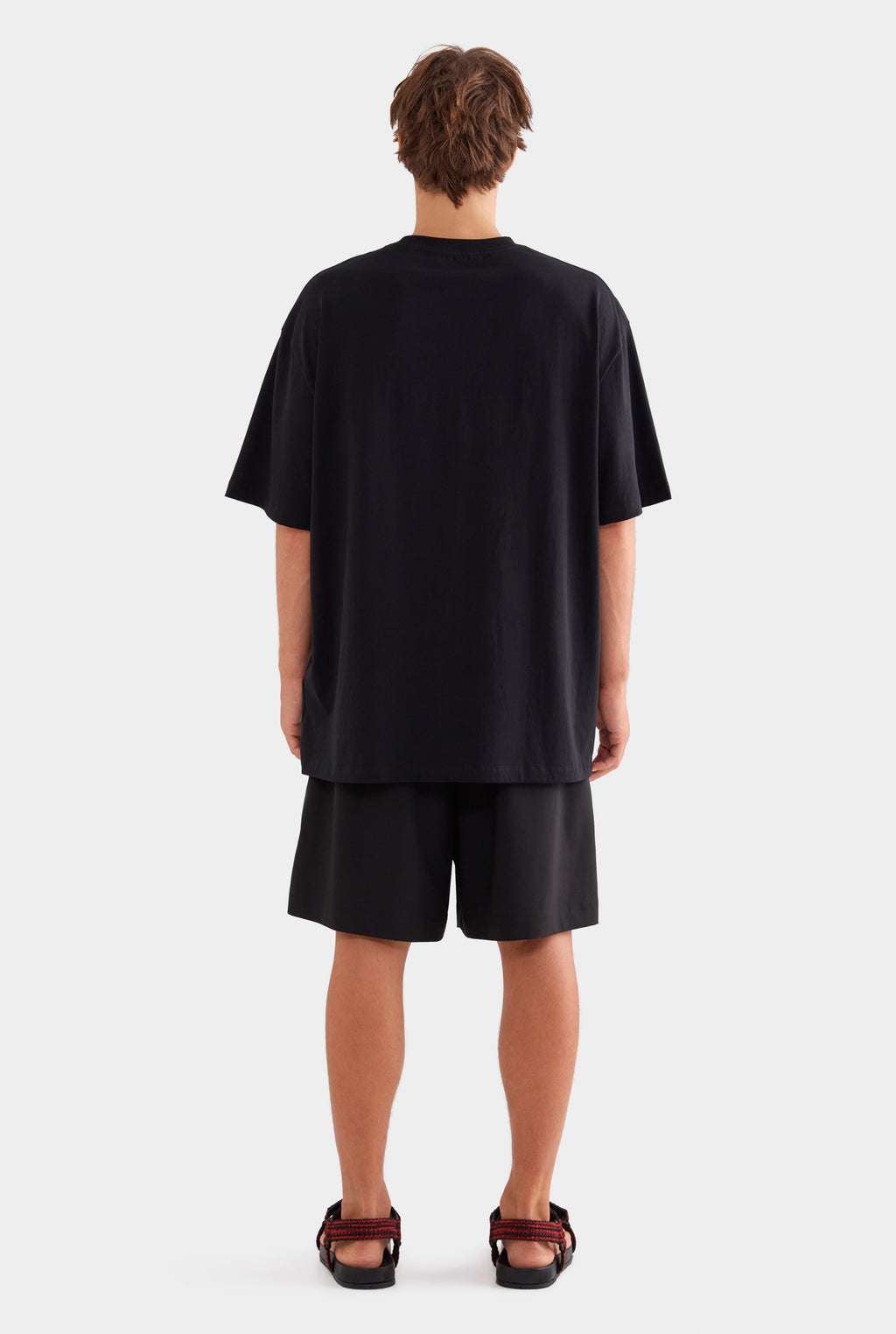 Supersized Cotton T Shirt - Black/Horse Stamp