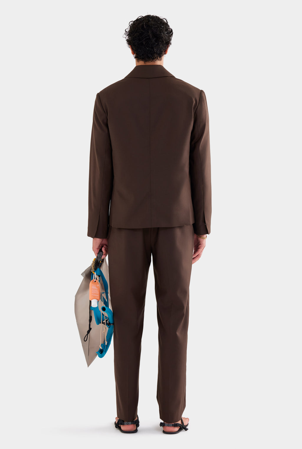 Tailored Wool Suit Jacket - Brown