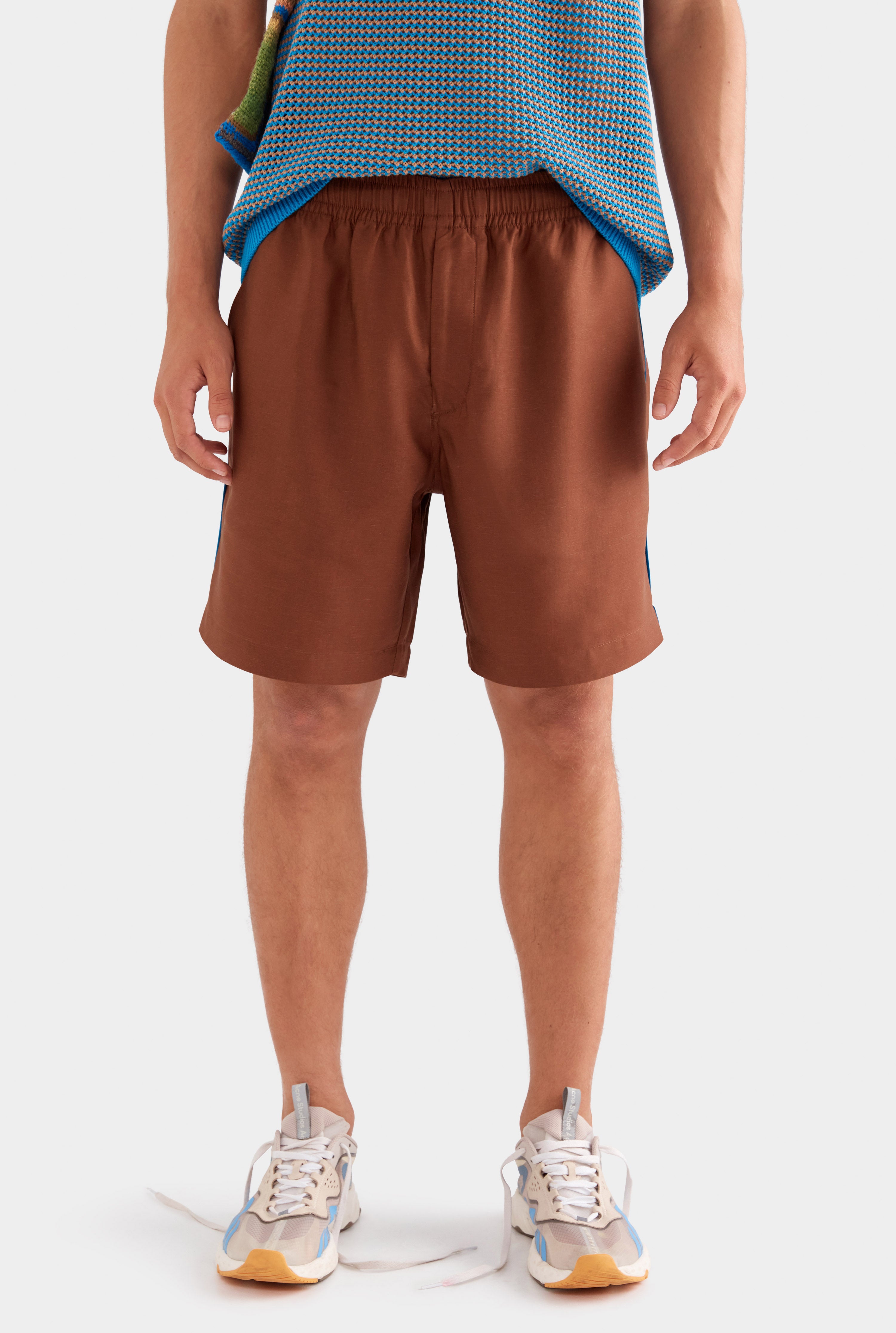 Tencel Lounge Short - Chocolate/Bright Blue