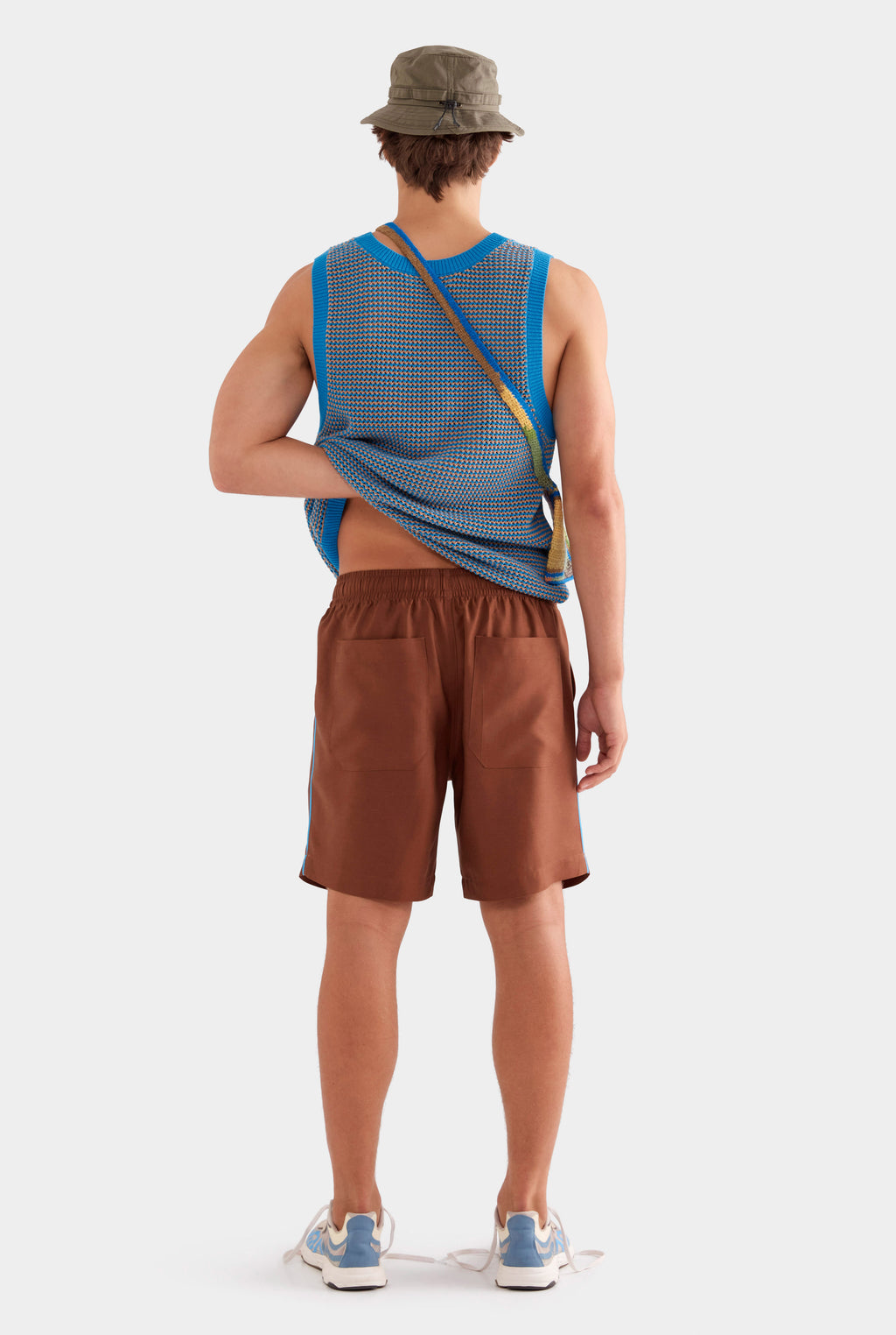 Tencel Lounge Short - Chocolate/Bright Blue