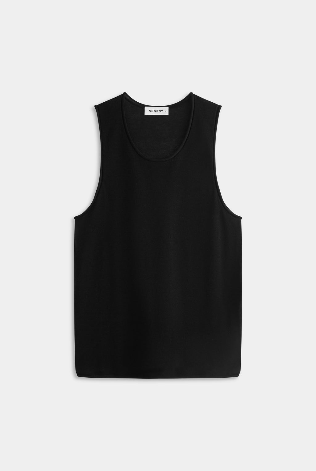 Tencel Rolled Edge Tank - Black