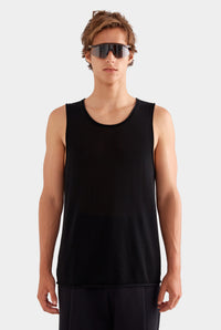 Tencel Rolled Edge Tank - Black