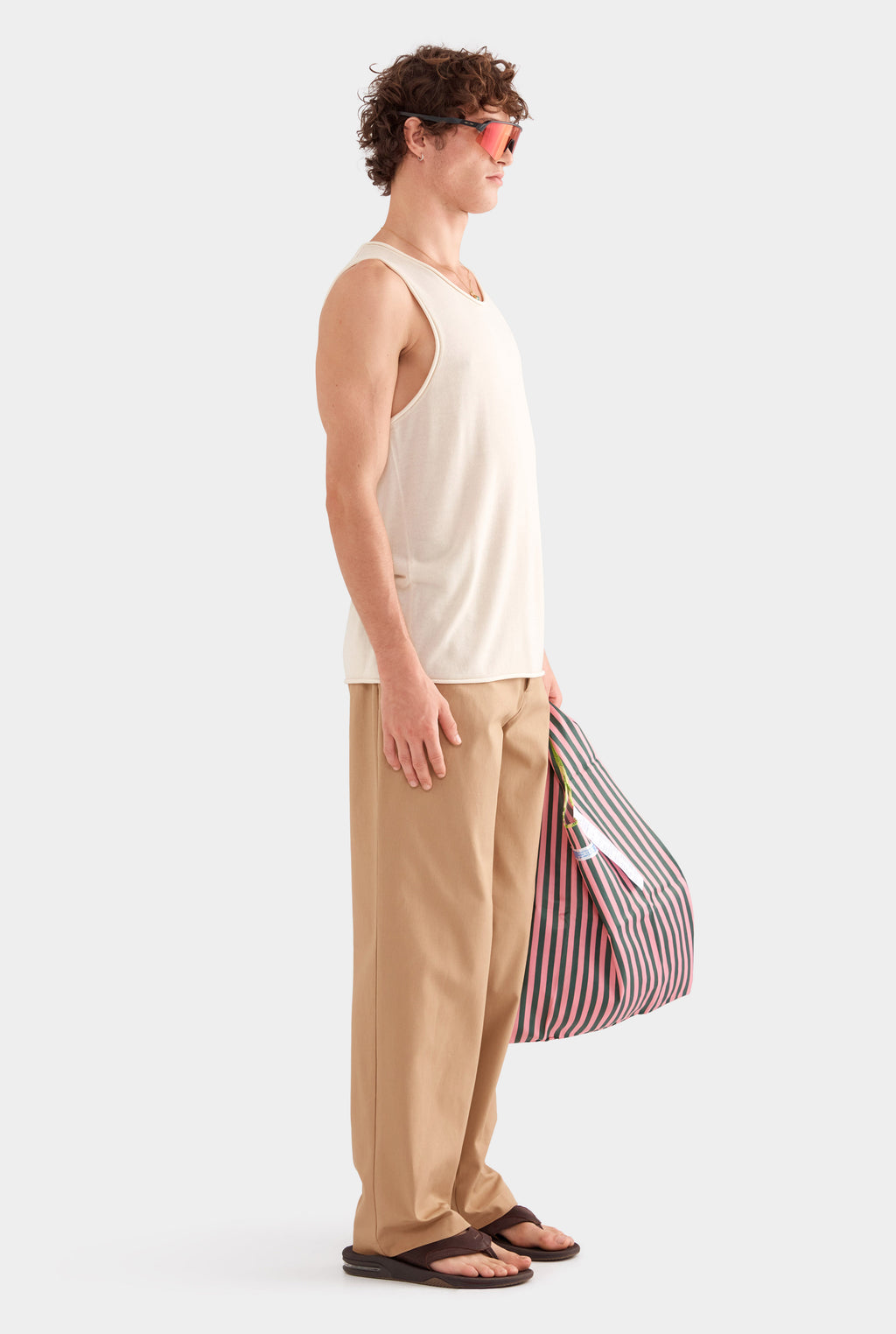 Tencel Rolled Edge Tank - Cream