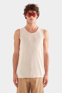 Tencel Rolled Edge Tank - Cream