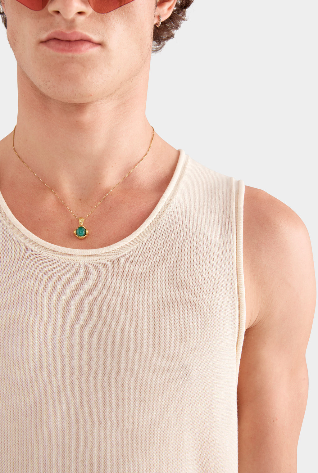 Tencel Rolled Edge Tank - Cream