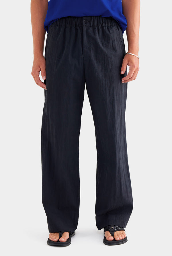 Cotton Nylon Parachute Pant - Black