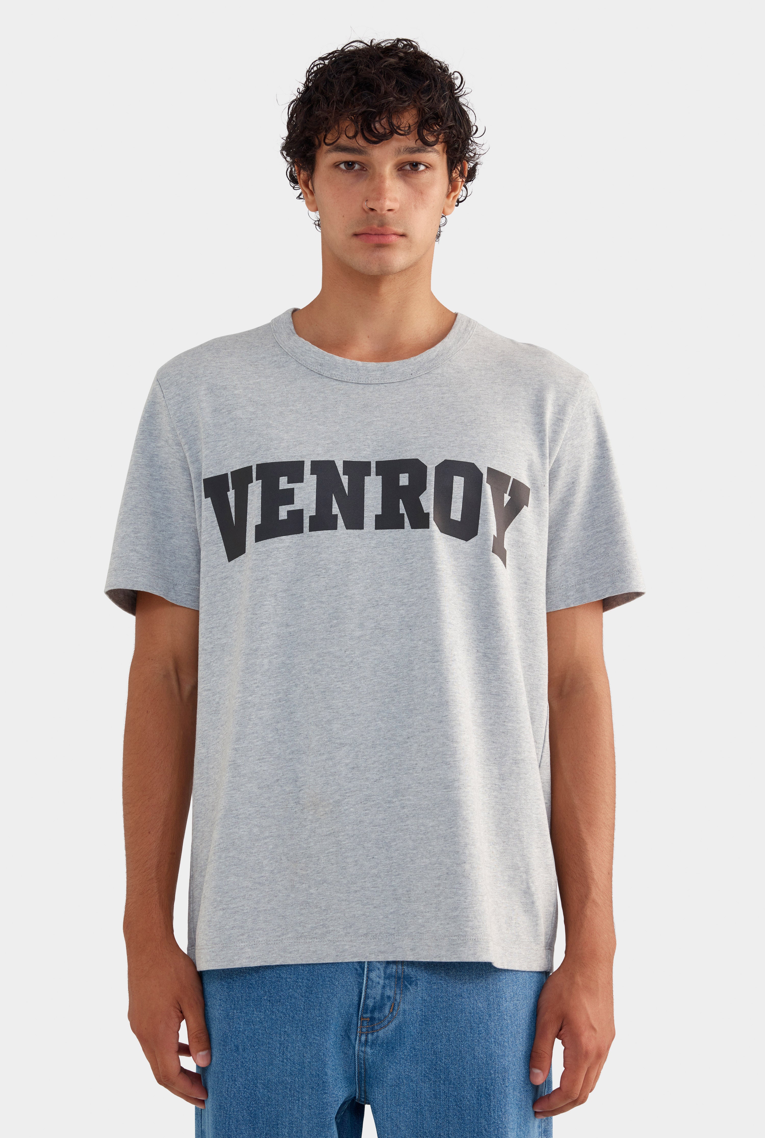 Venroy Varsity Logo T-Shirt - Grey
