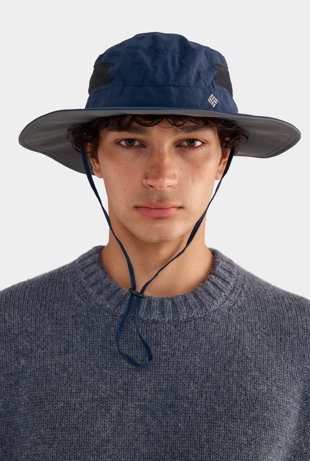 Varsity Stripe Wool Sweater - Dark Grey Marl/Cream/Navy Stripe