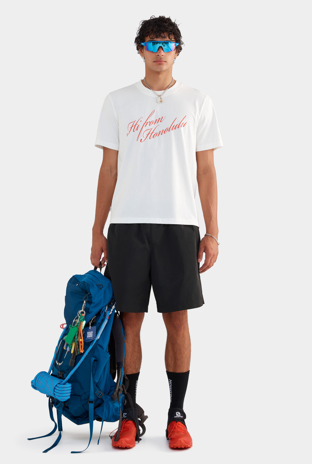 Venroy Honolulu Logo T-Shirt - Off White/Red