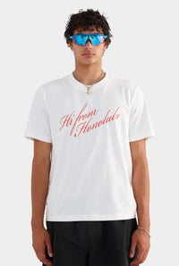 Venroy Honolulu Logo T-Shirt - Off White/Red