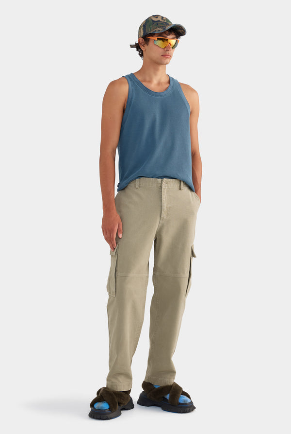 Pigment Dyed Canvas Cargo Pant - Khaki