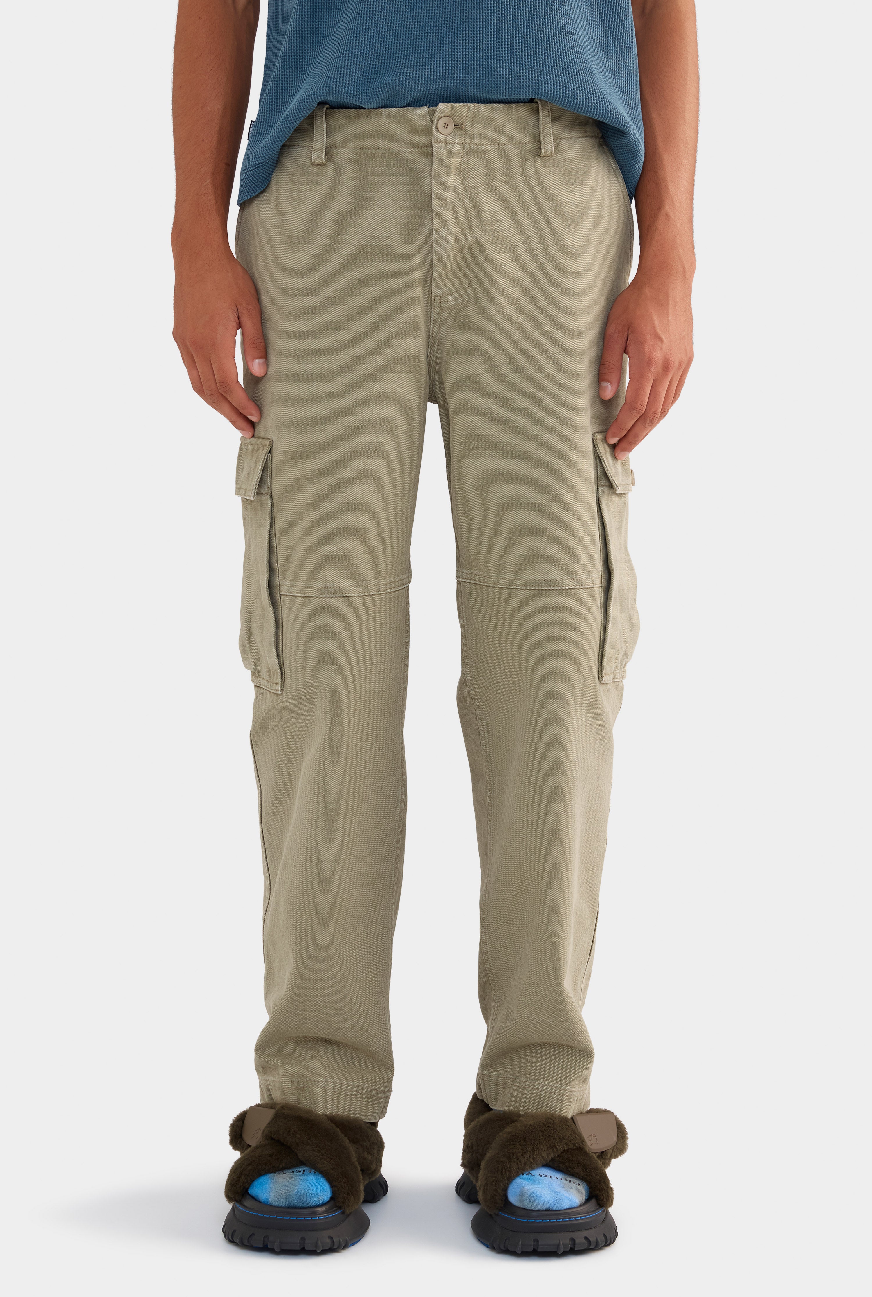 Pigment Dyed Canvas Cargo Pant - Khaki