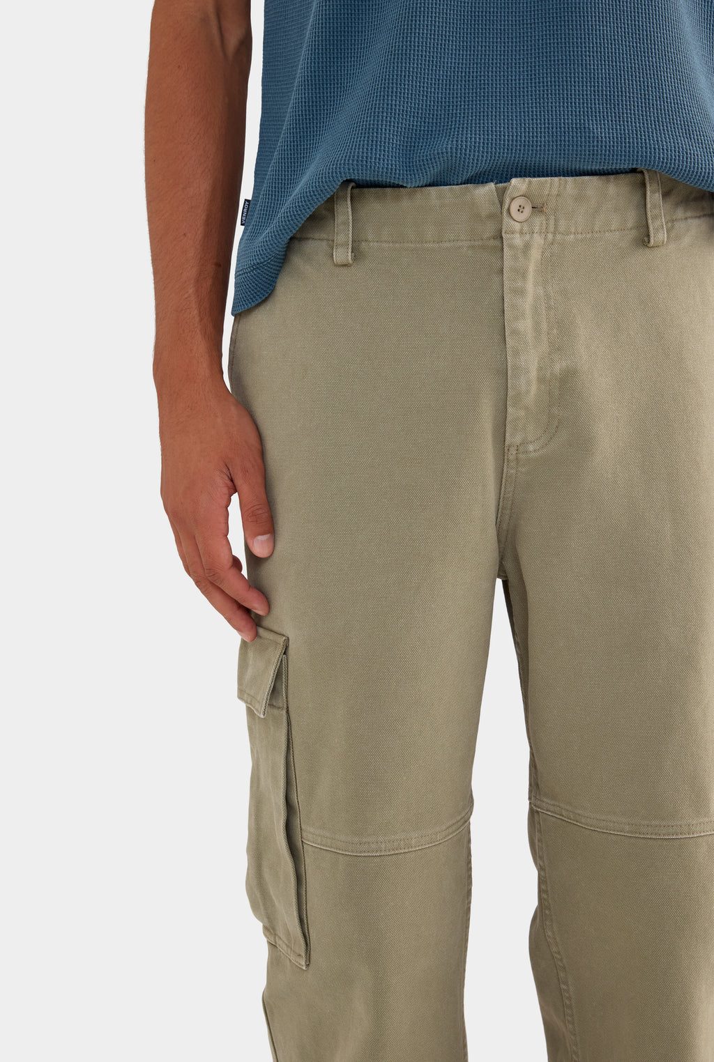 Pigment Dyed Canvas Cargo Pant - Khaki
