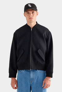 Wool Bomber Jacket - Black