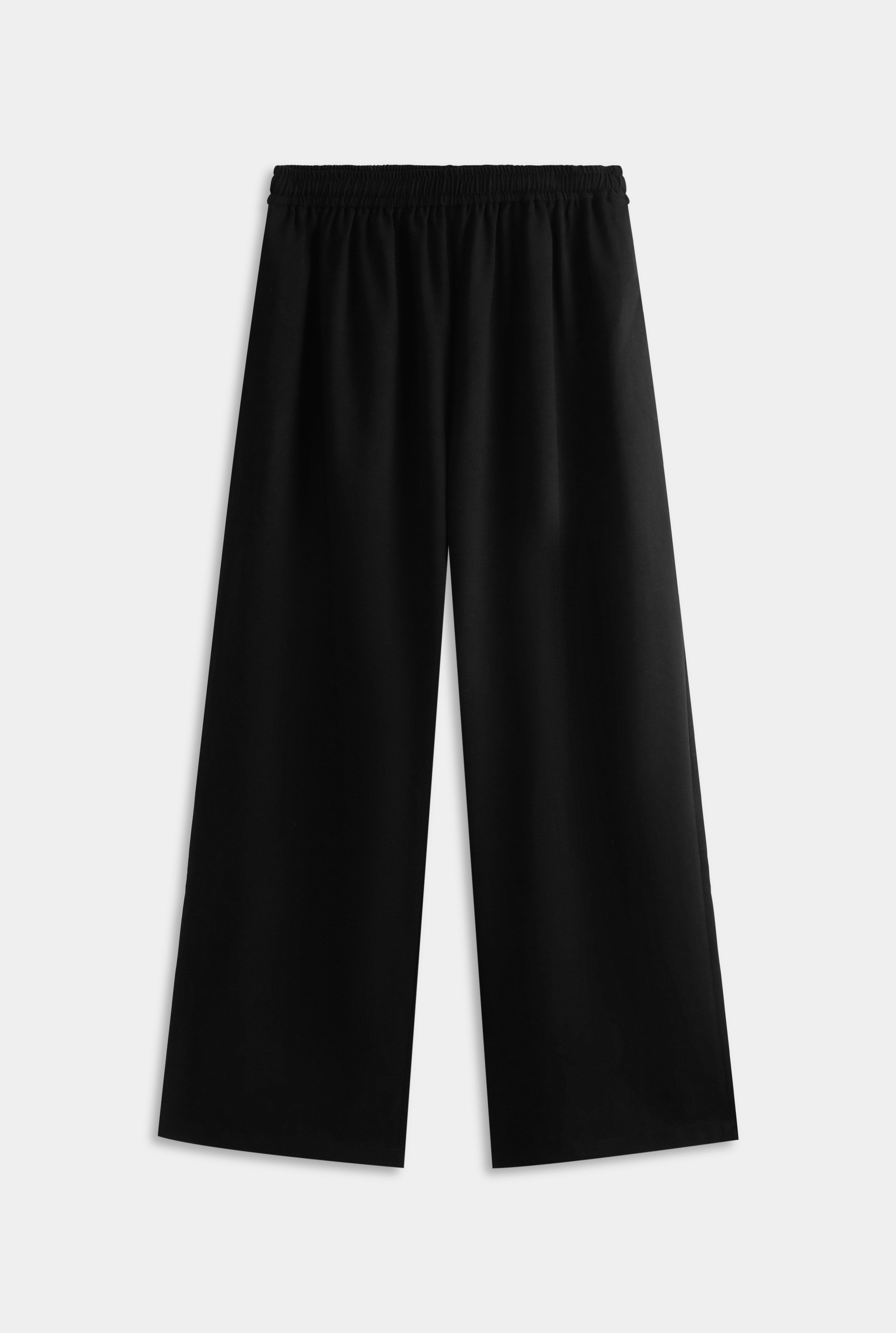 Mens Wool Relaxed Trouser in Black | Venroy – VENROY