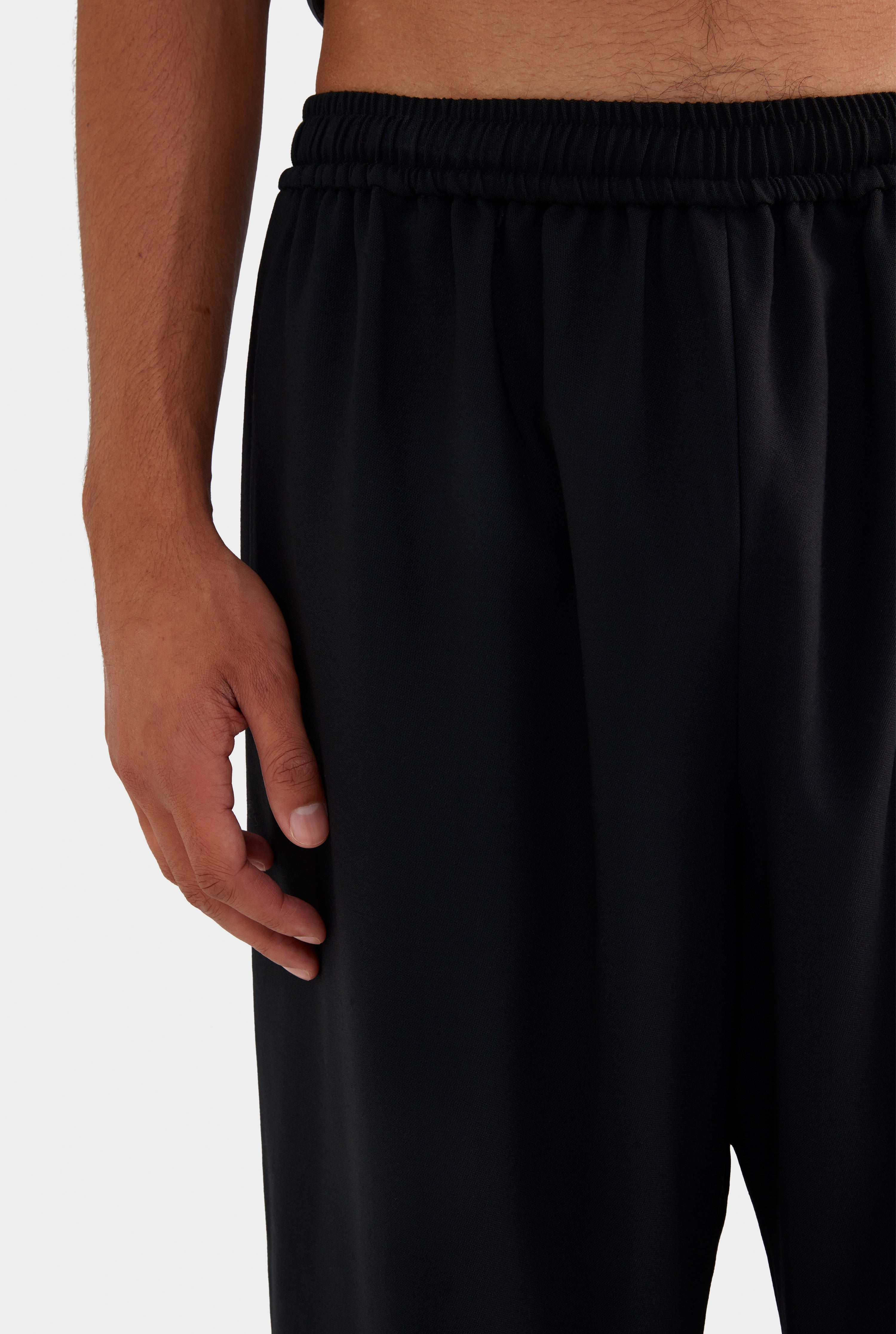 Mens Wool Relaxed Trouser in Black | Venroy – VENROY
