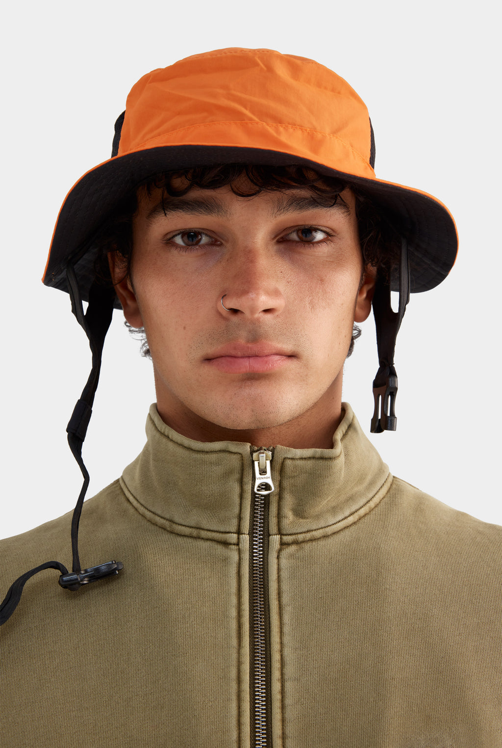 Zip Neck Fleece Track Sweater - Khaki