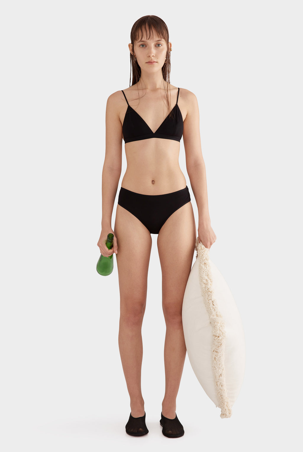 Jersey Triangle Bralette - Black