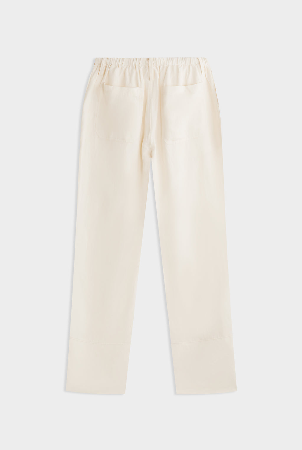 Silk Linen Relaxed Trouser - Cream