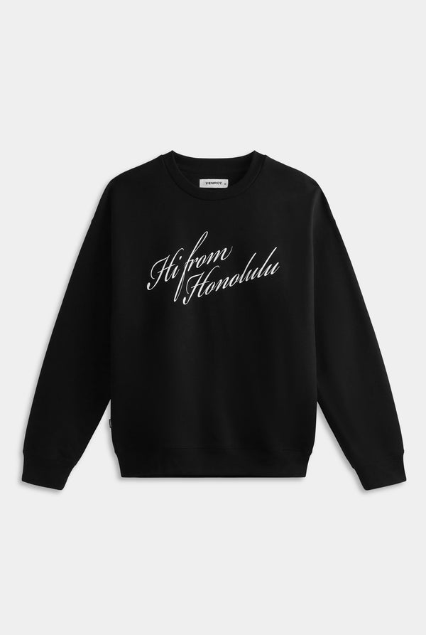 Relaxed Fleece Track Crewneck - Black