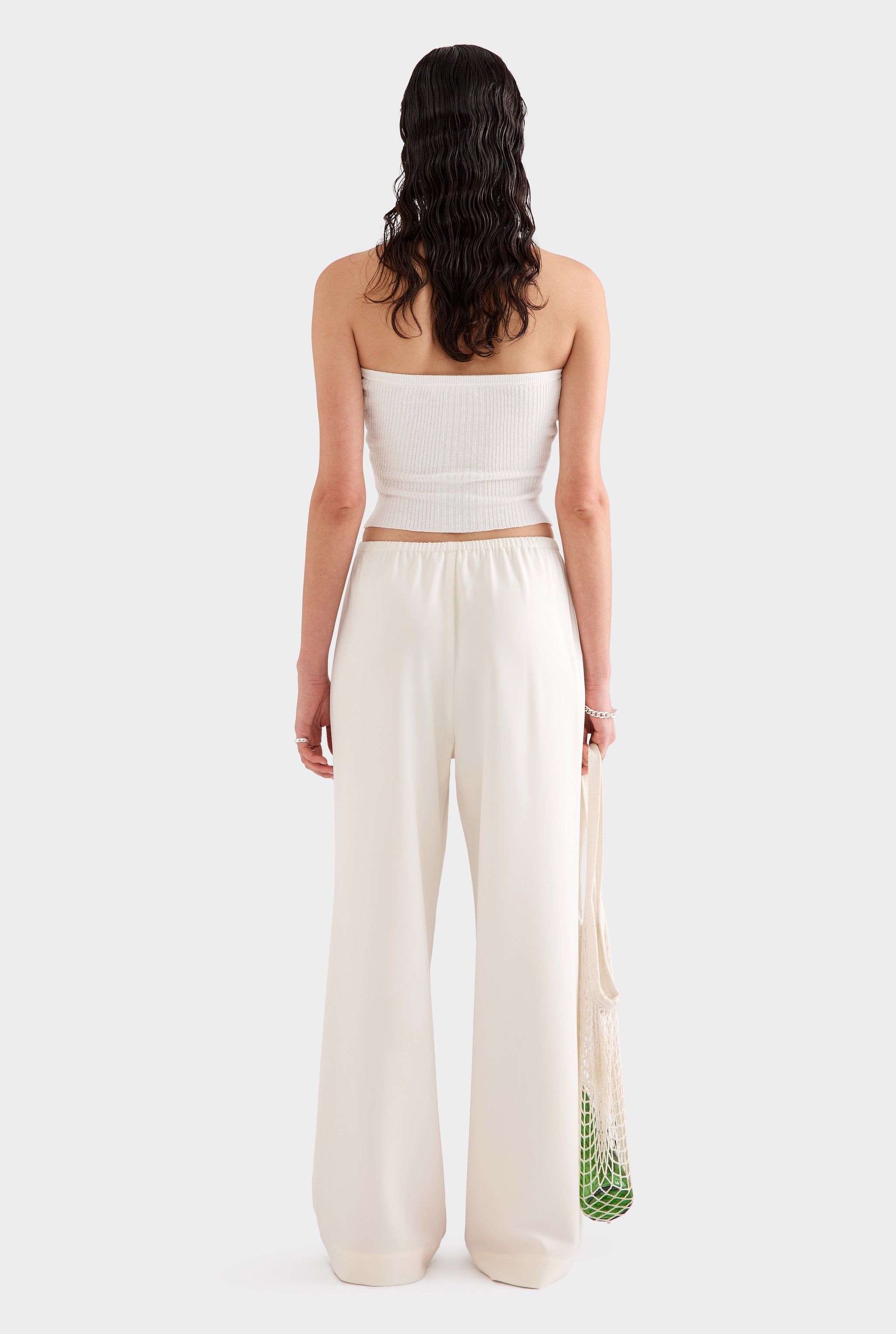 Strapless Linen Knit Top - Off White