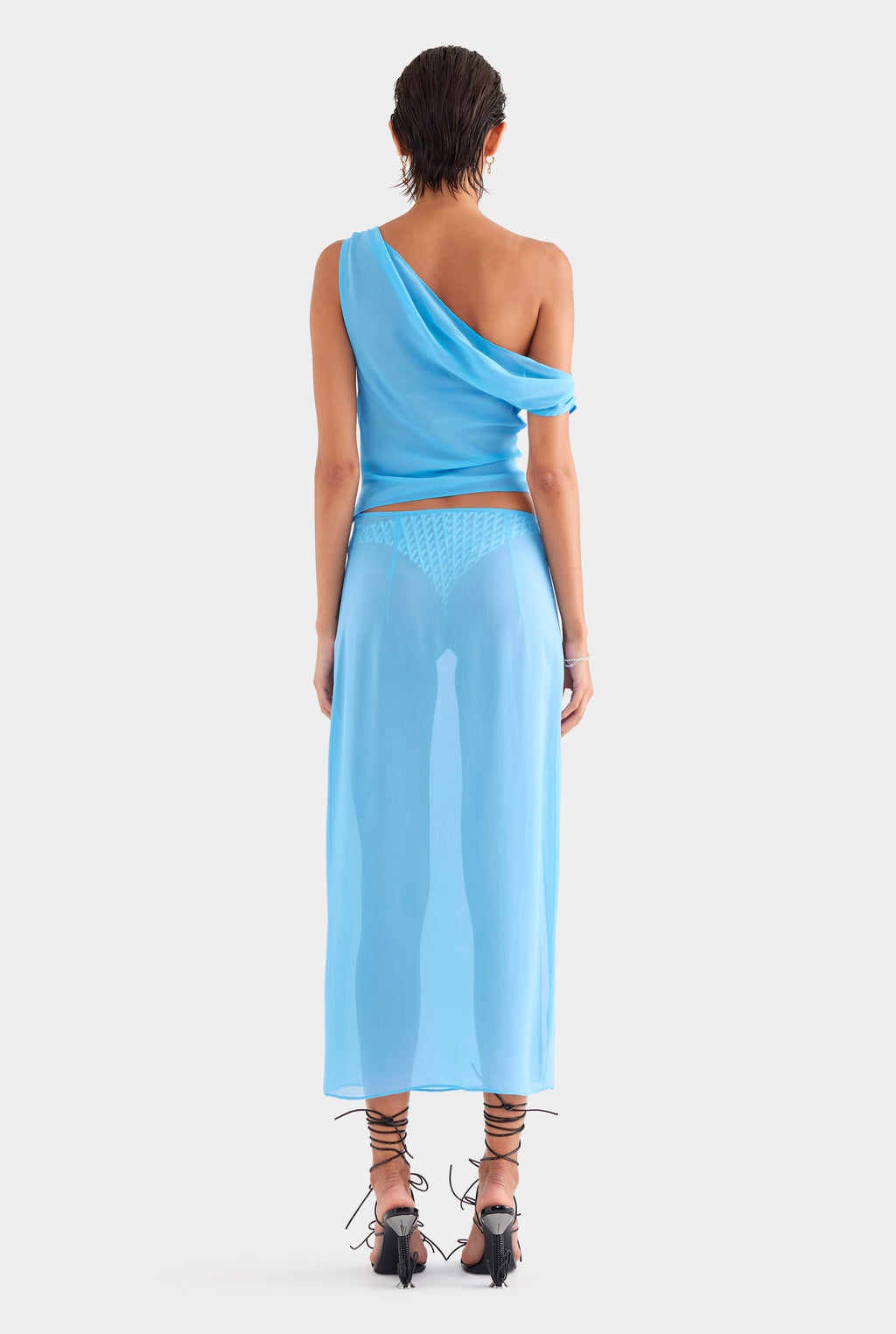 Sheer Silk Skirt - Azure Blue