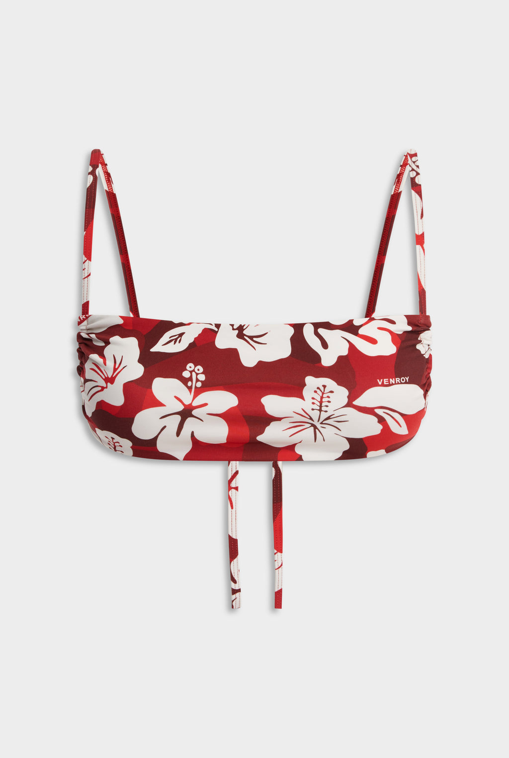Bandeau Swim Top - Red Hibiscus Camo
