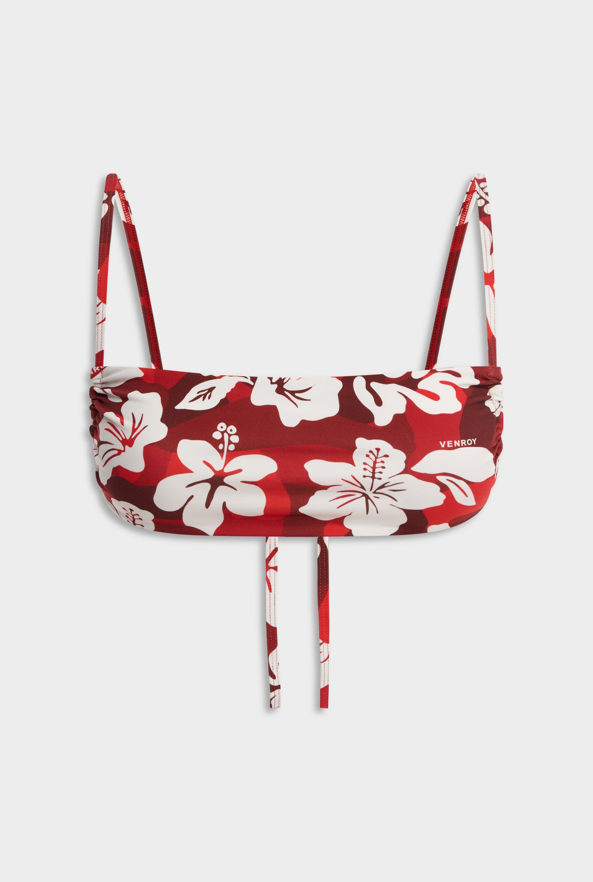 Bandeau Swim Top - Red Hibiscus Camo