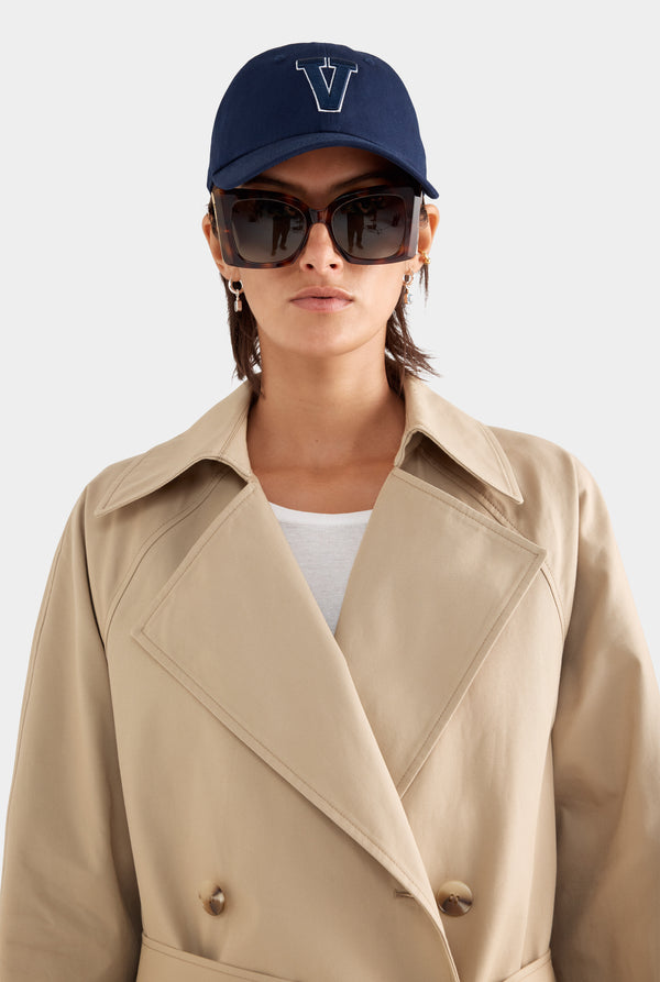 Classic Cotton Trench Coat - Pale Khaki