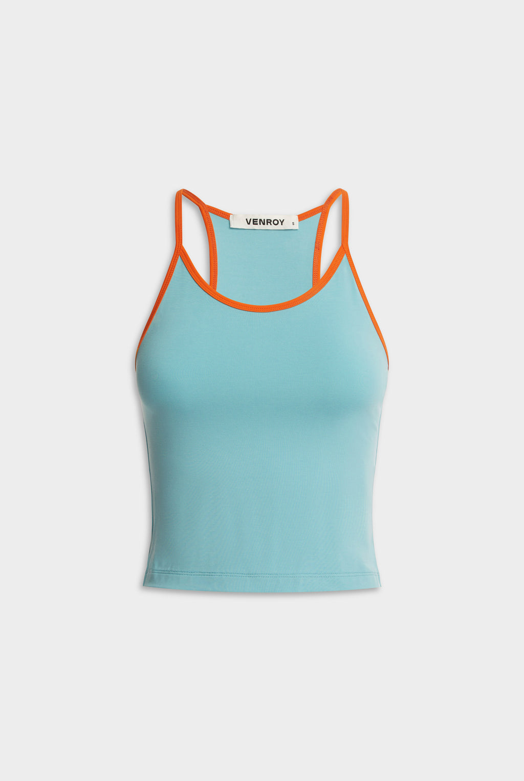 Contrast Jersey Tank - Aqua Blue/Bright Orange