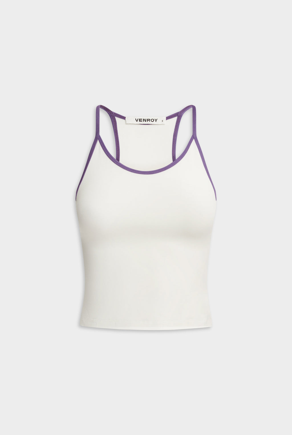 Contrast Jersey Tank - White/Violet