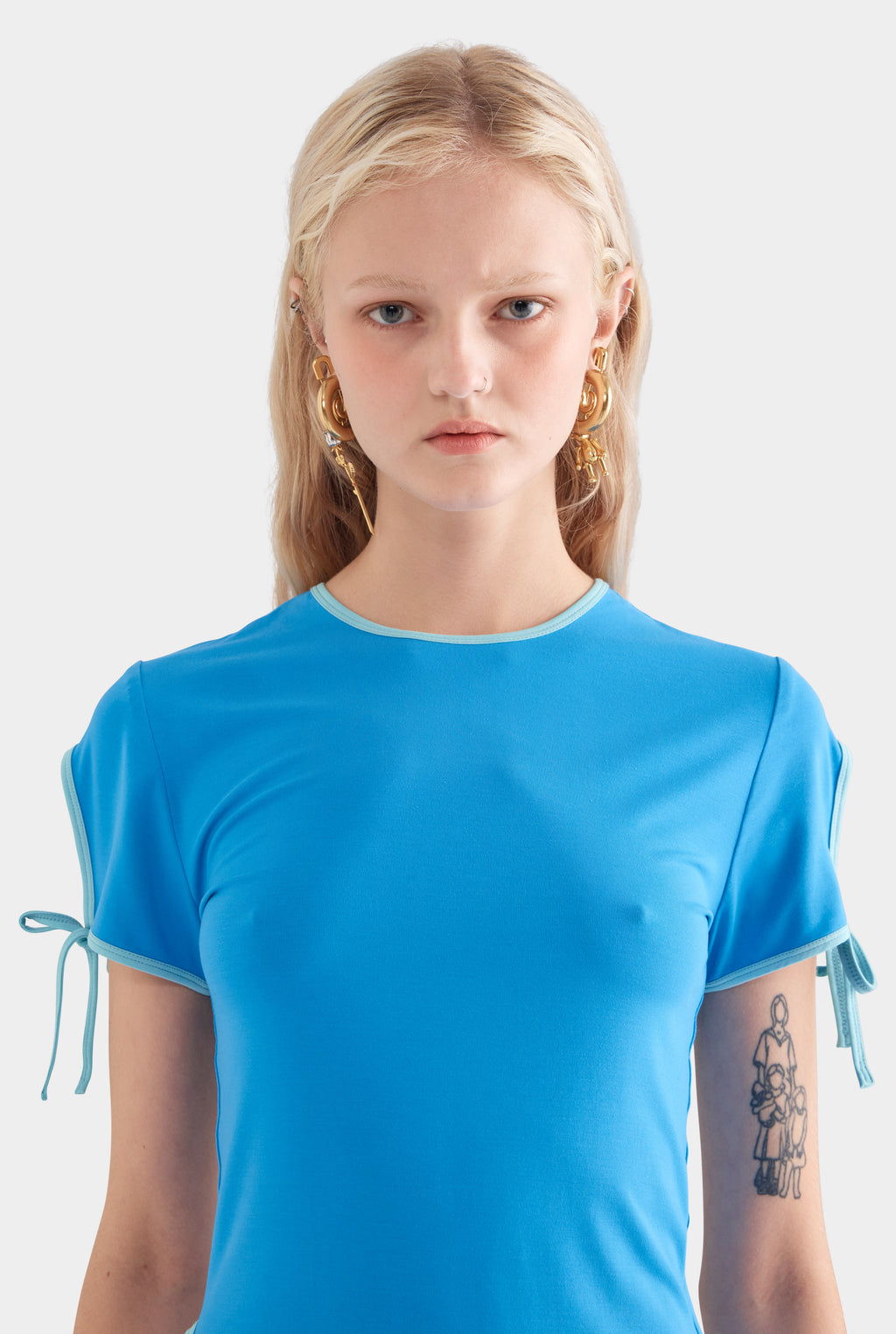 Contrast Jersey Tee - Bright Blue/Aqua Blue