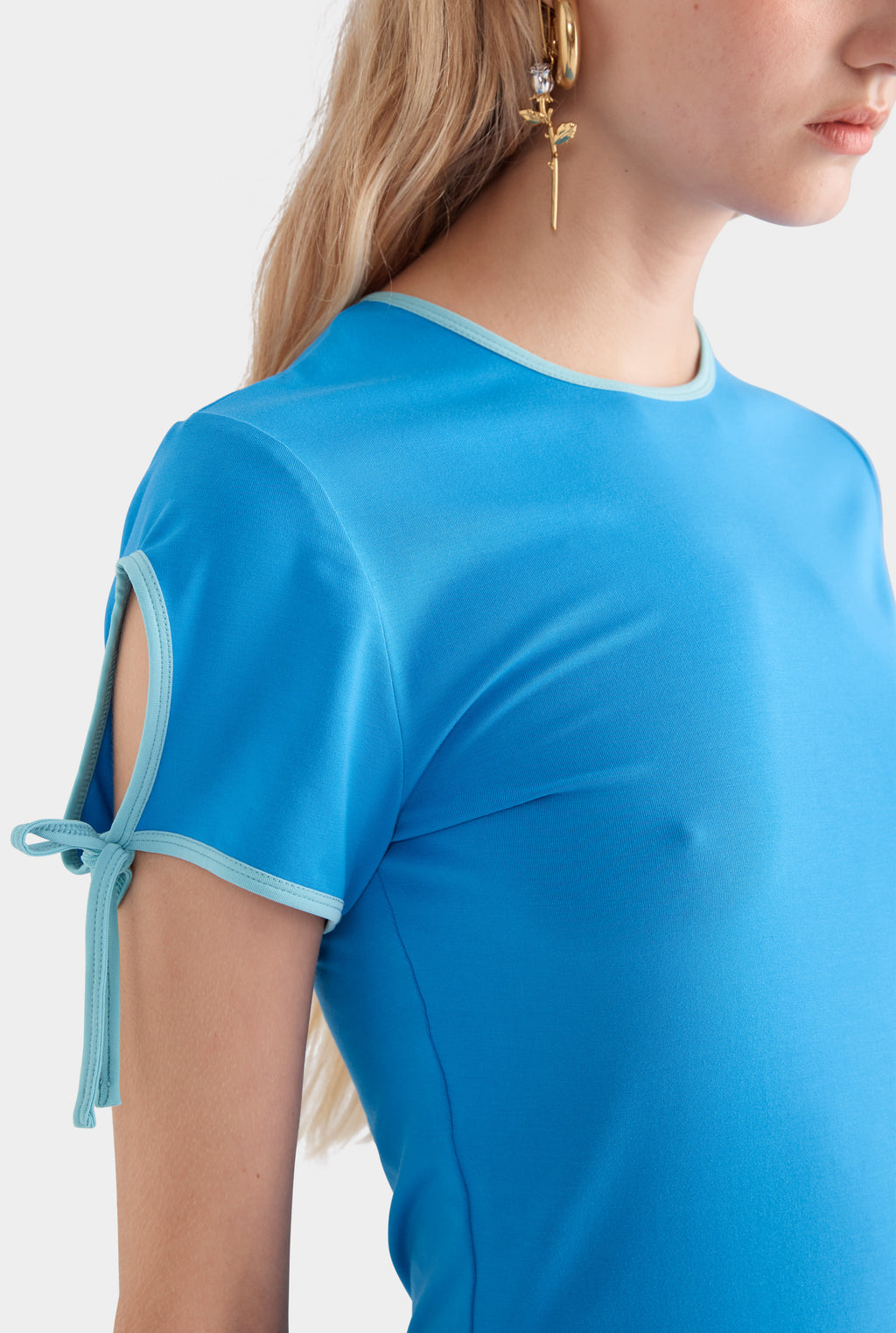 Contrast Jersey Tee - Bright Blue/Aqua Blue