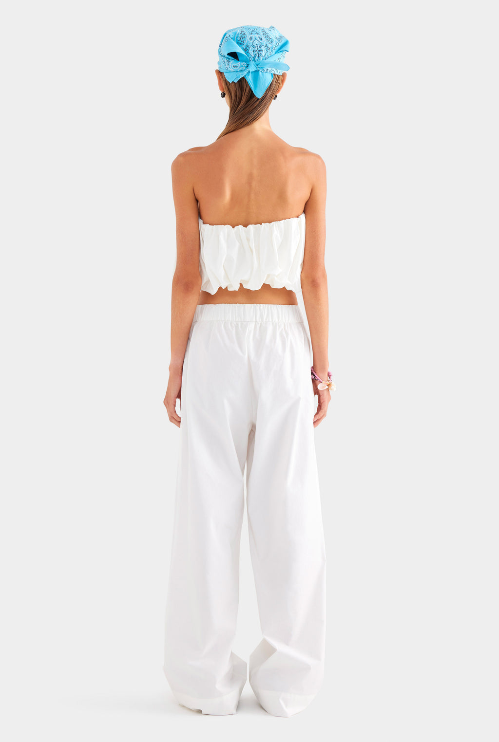 Cotton Strapless Bubble Top - White