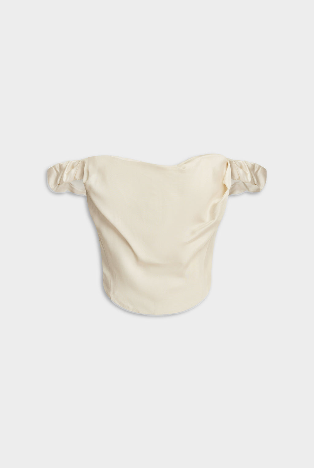 Draped Silk Corset Top - Cream