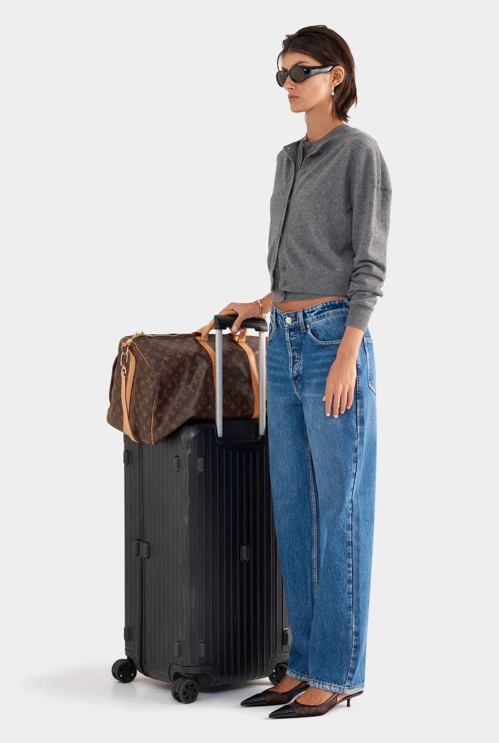 Dropshoulder Cashmere Cardigan - Charcoal