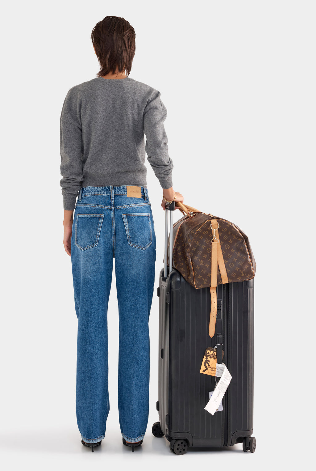 Dropshoulder Cashmere Cardigan - Charcoal