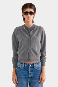 Dropshoulder Cashmere Cardigan - Charcoal