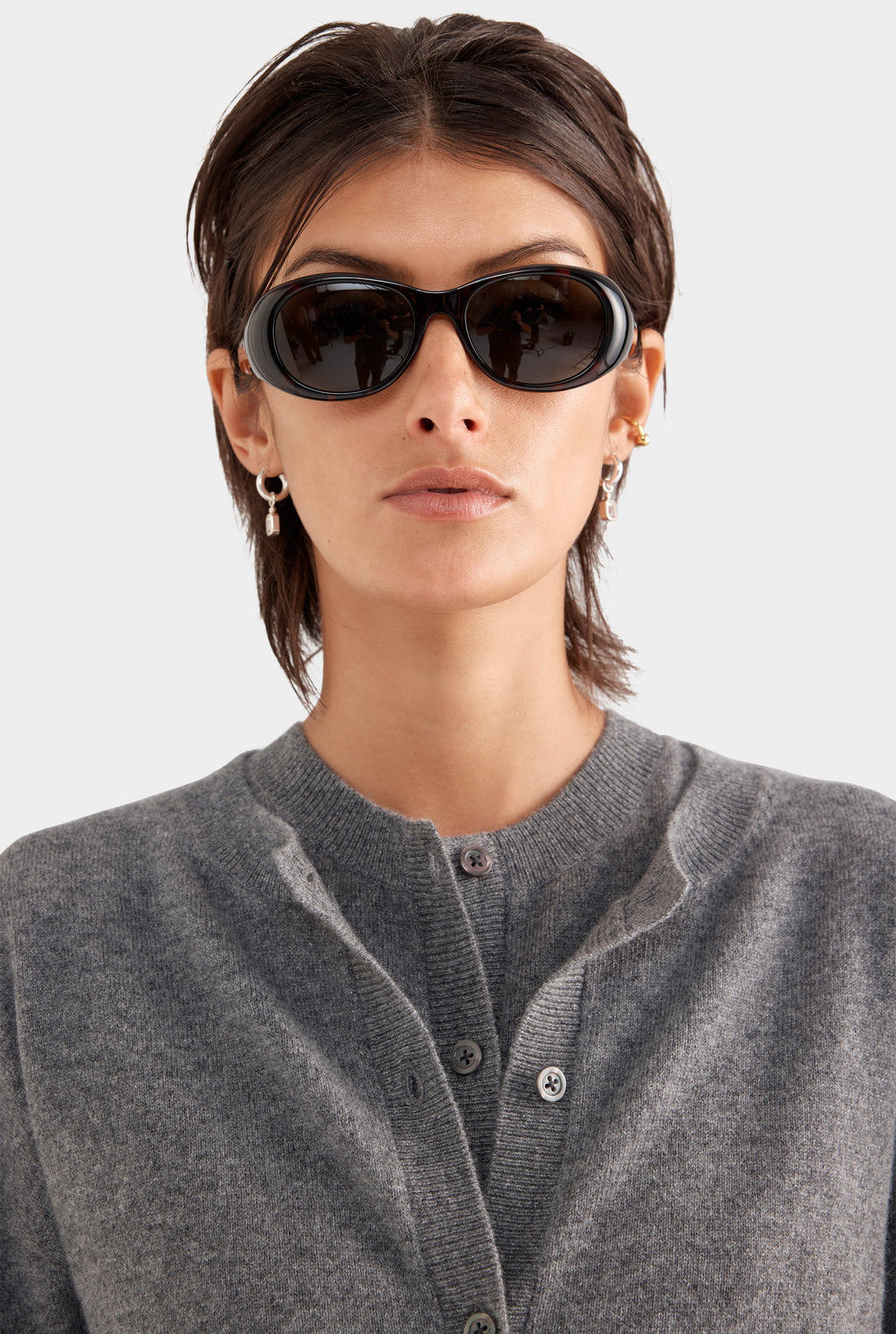 Dropshoulder Cashmere Cardigan - Charcoal