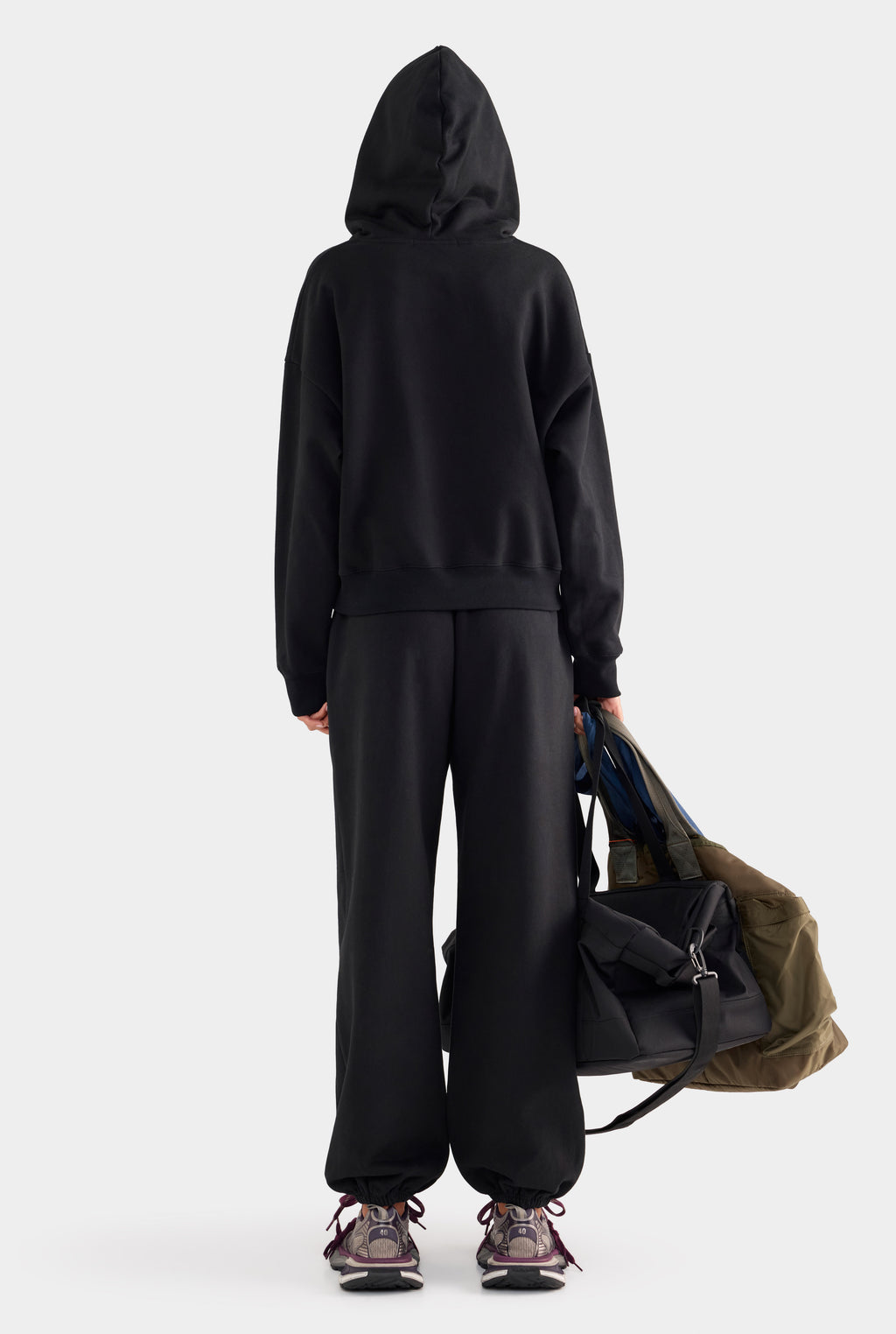 Fleece Track Hoodie - Black