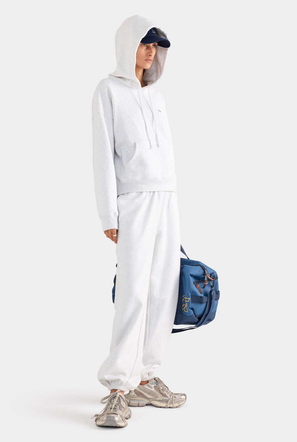 Fleece Track Hoodie - Grey Marl