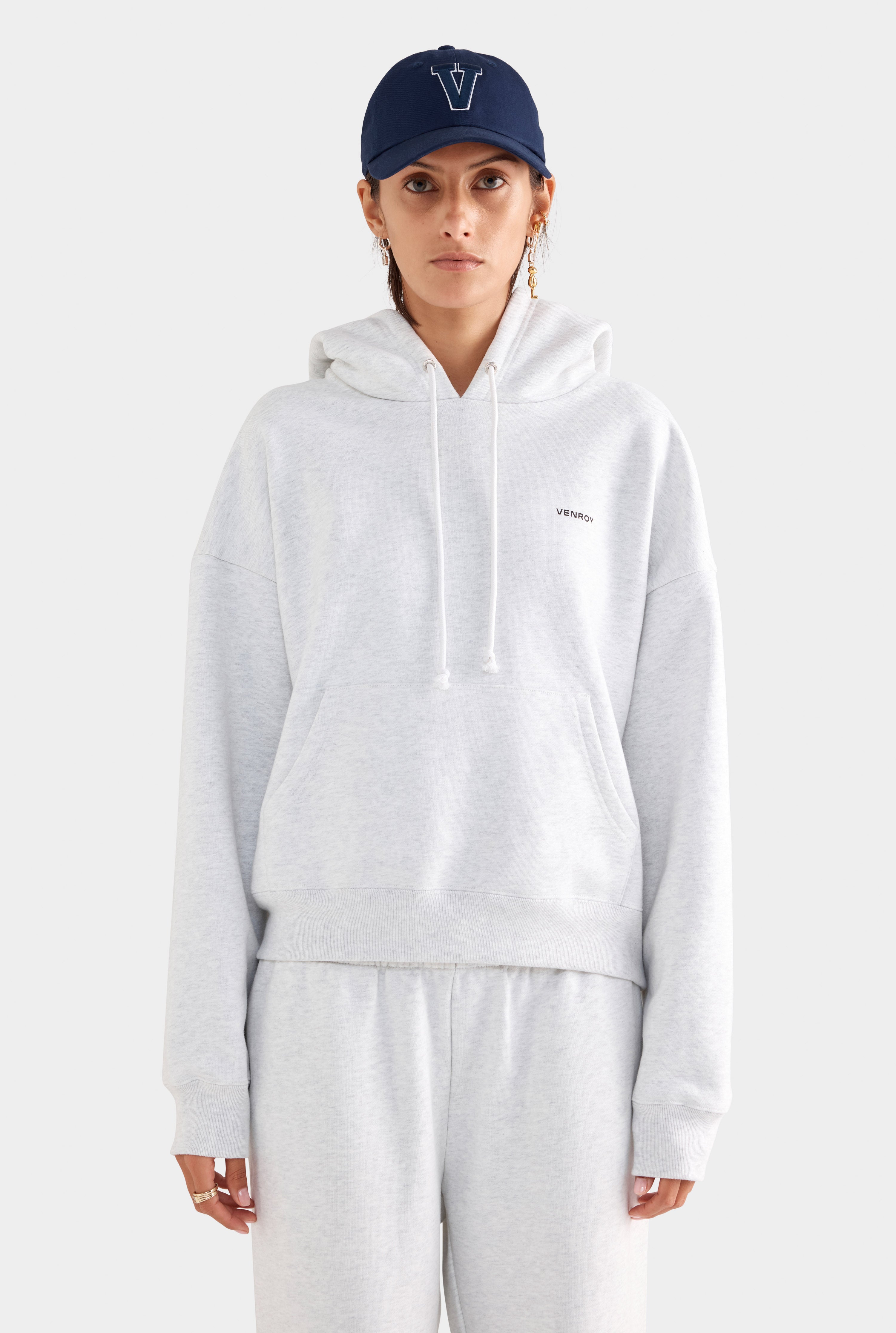 Fleece Track Hoodie - Grey Marl