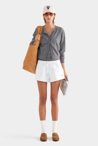 Fleece Track Shorts - Grey Marl