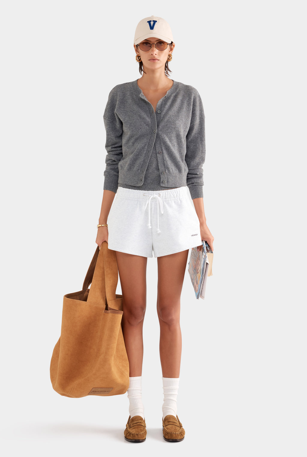 Fleece Track Shorts - Grey Marl