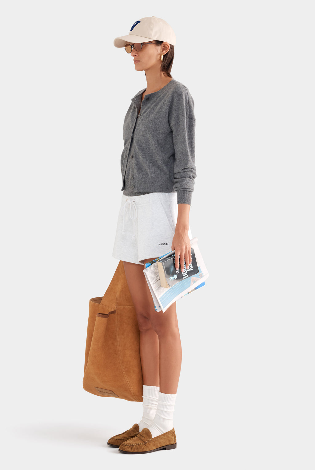 Fleece Track Shorts - Grey Marl