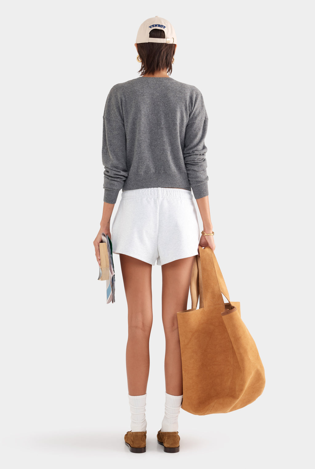 Fleece Track Shorts - Grey Marl