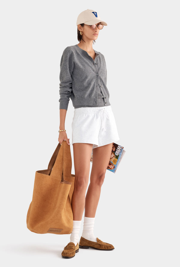 Fleece Track Shorts - Grey Marl