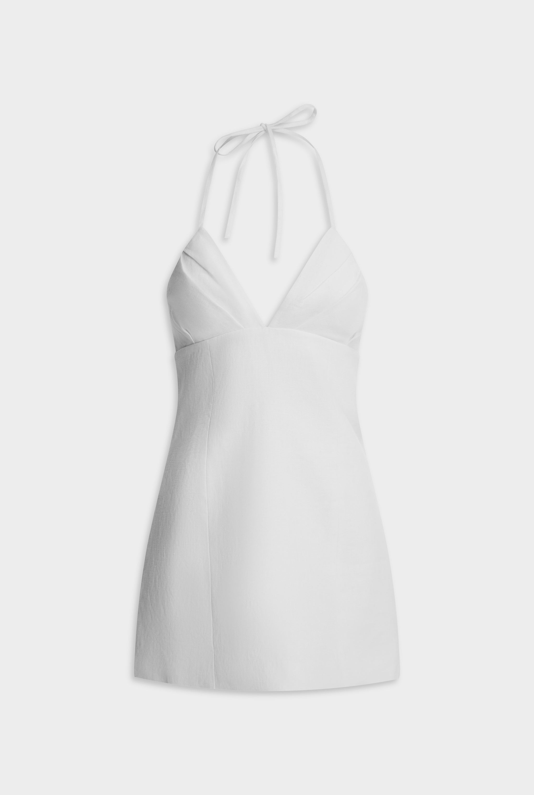 venroy white linen dress Womens Womens Womens Halter Linen Mini Dress in White