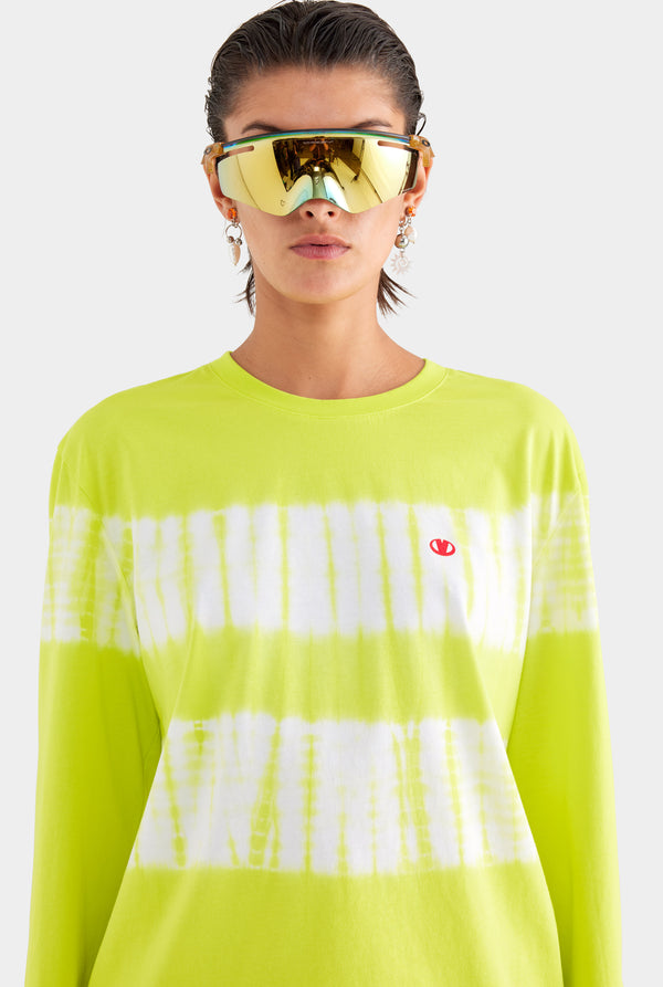 Long Sleeve Tie Dye Tee - Chartreuse Tie Dye
